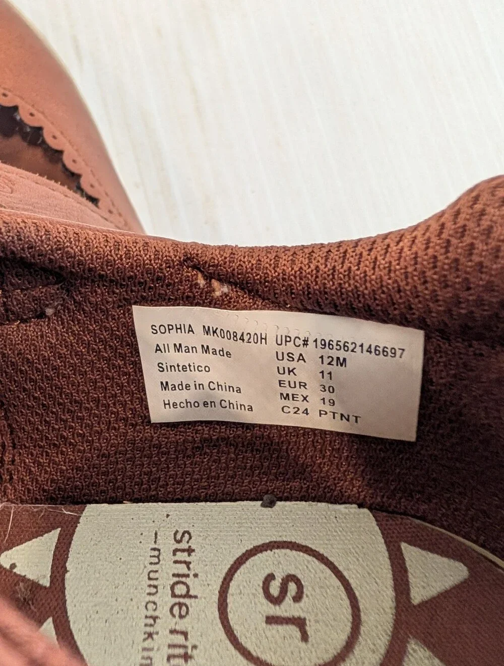 STRIDE RITE Sophia Girls' Brown Mary Jane Strap Shoes Size 12
